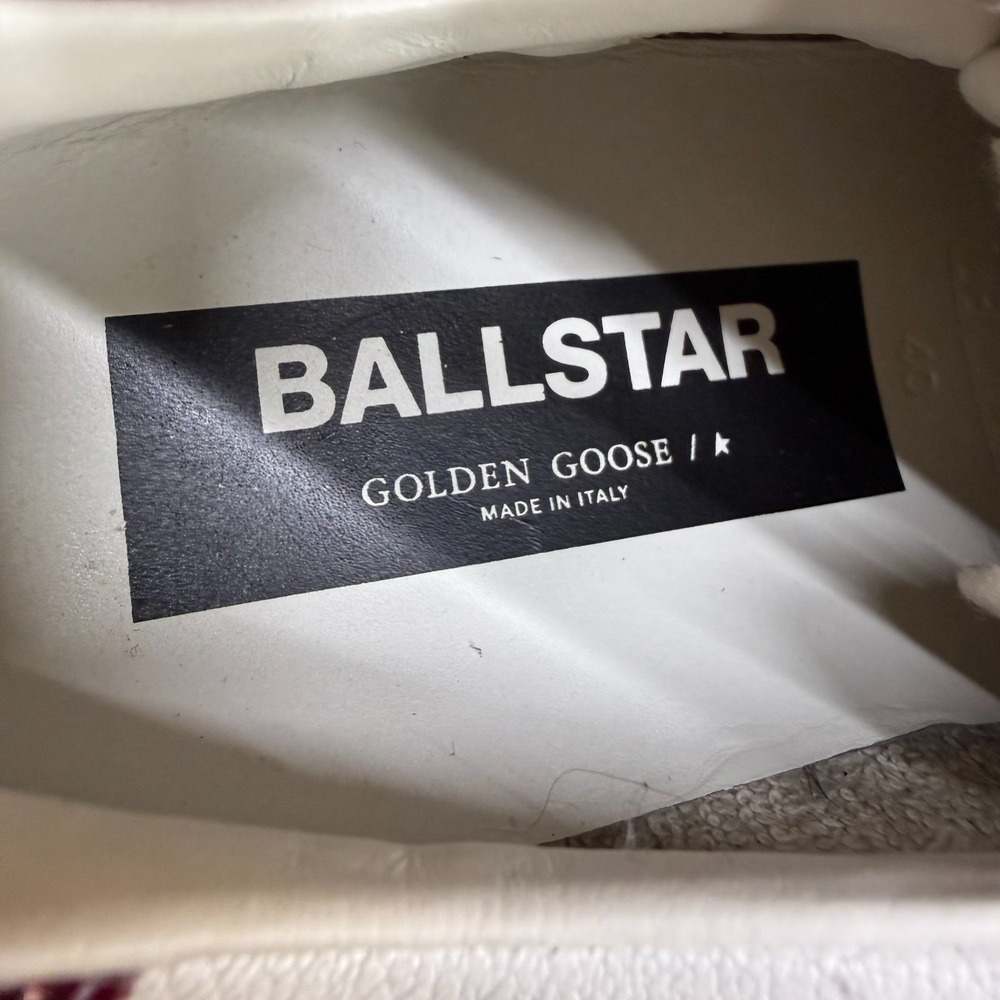 Golden Goose Ball Star Low Top Sneakers Womens 10 EU 40 Burgundy Glitter Preppy - Picture 10 of 16
